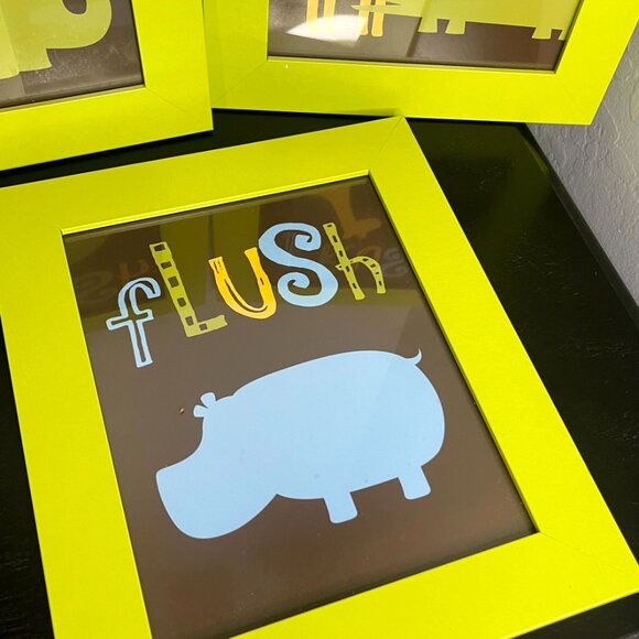 Bathroom Lot of Jungle Theme Decor Shower Curtin Wall Hangings - Picture 11 of 11